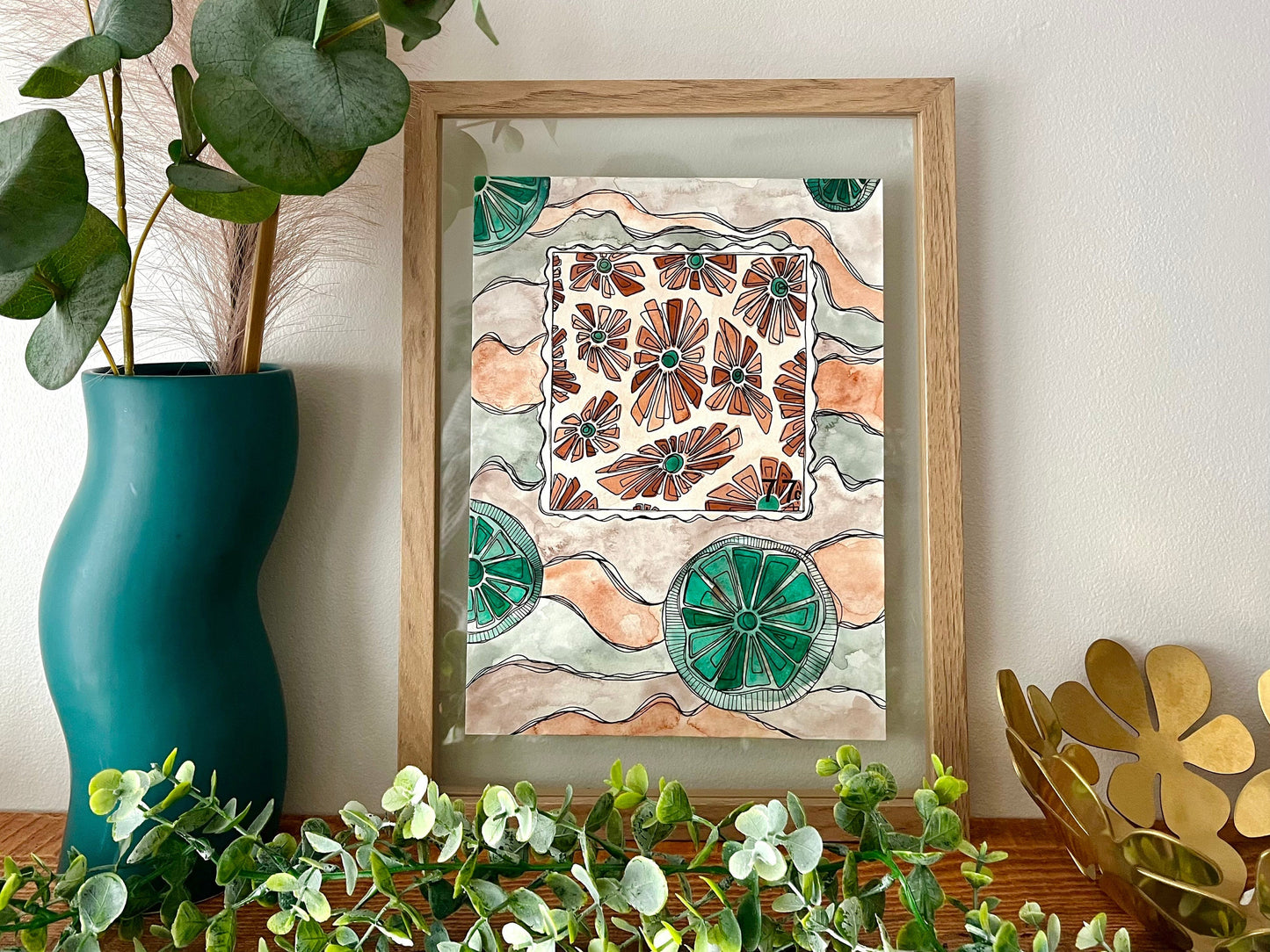 Groovy Flower Stamp | Art Print | 8x10