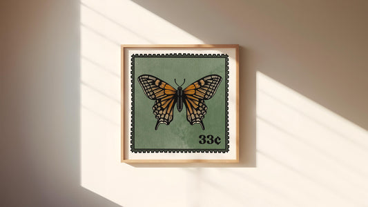 Butterfly Stamp Art Print | 8inx8in | Angel Number Art Print