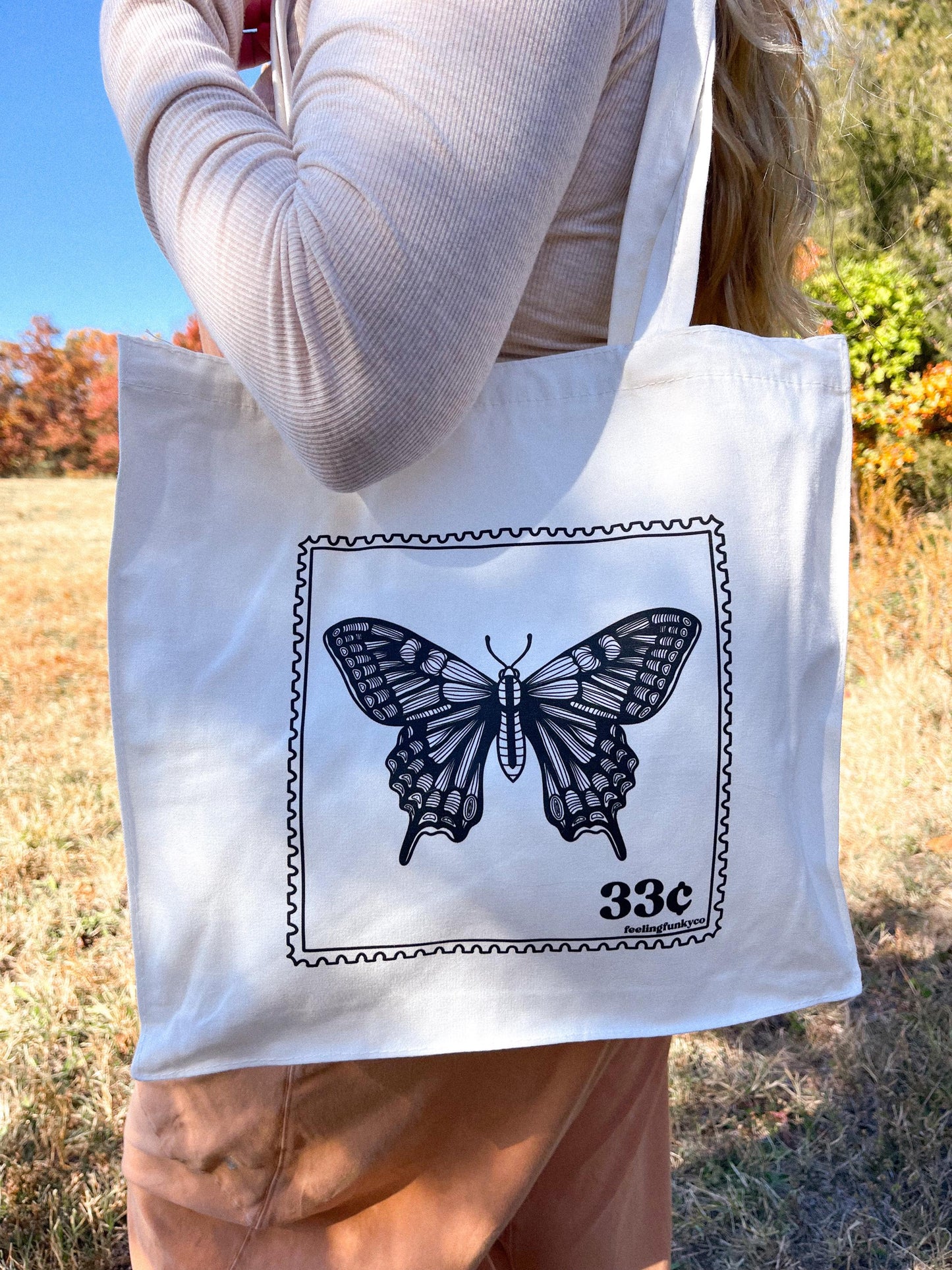 Butterfly Stamp Tote Bag