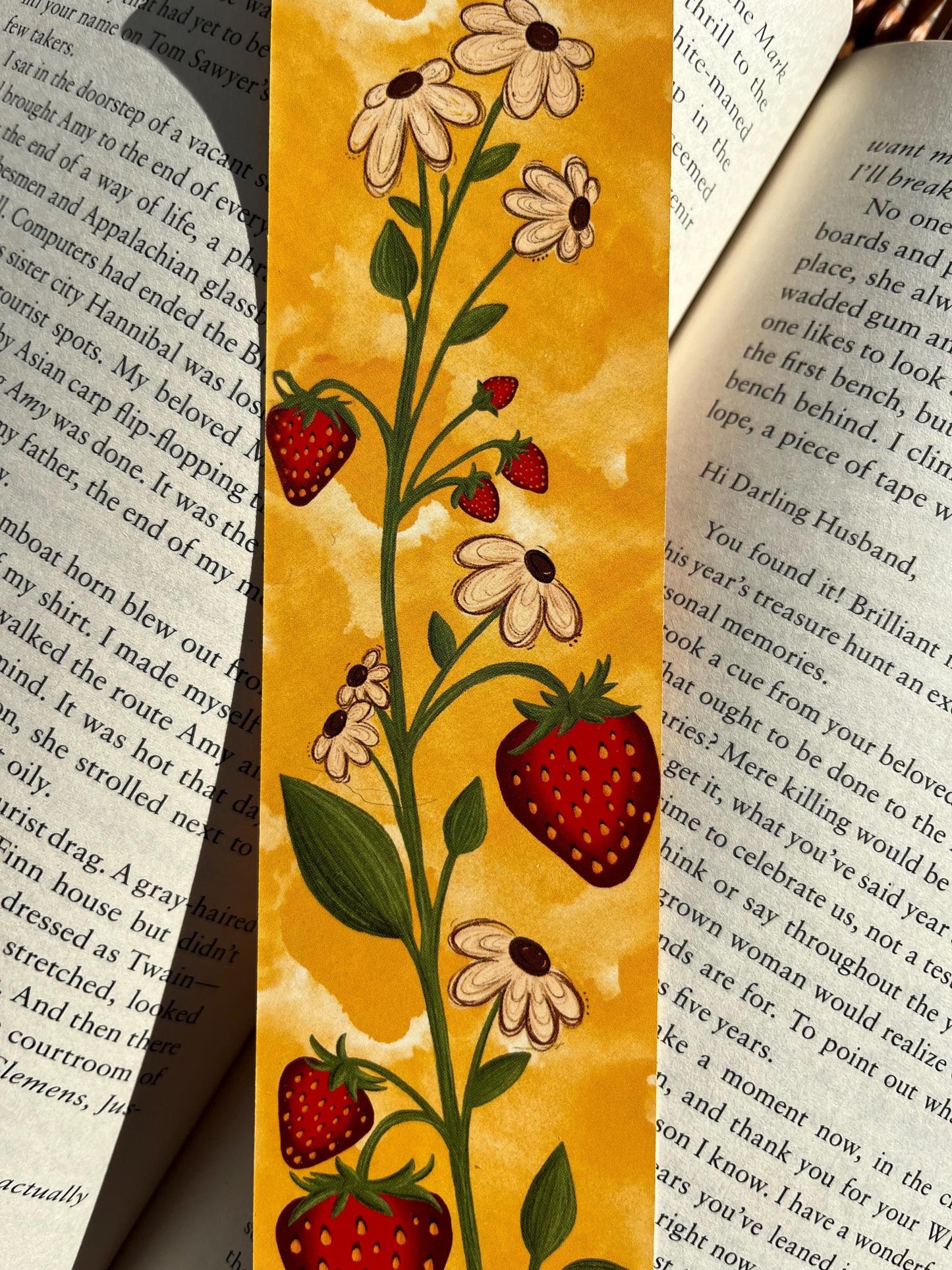 Strawberry & Flower Vine Bookmark
