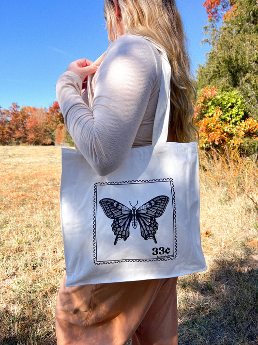 Butterfly Stamp Tote Bag