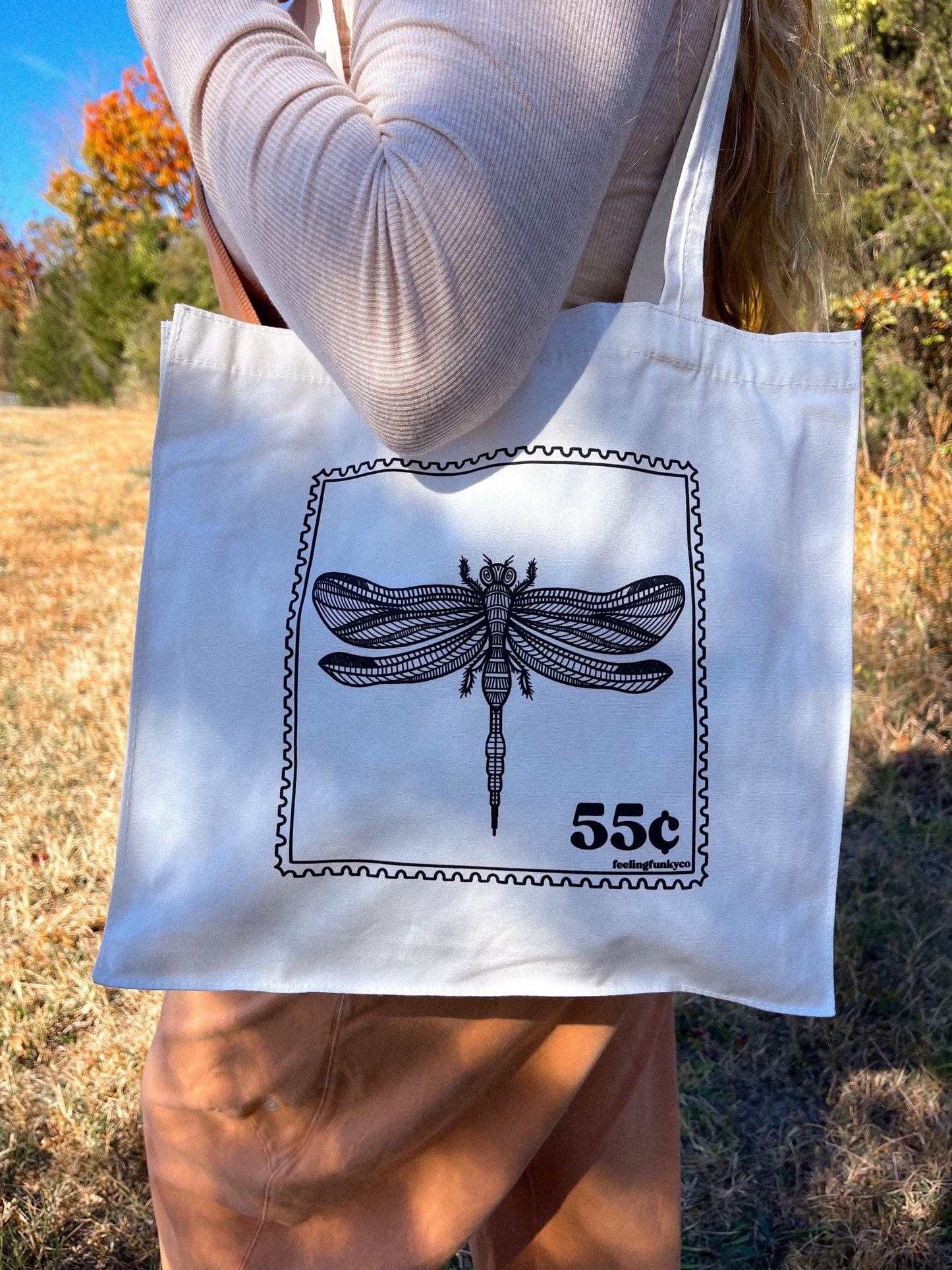 Dragonfly Stamp Tote Bag