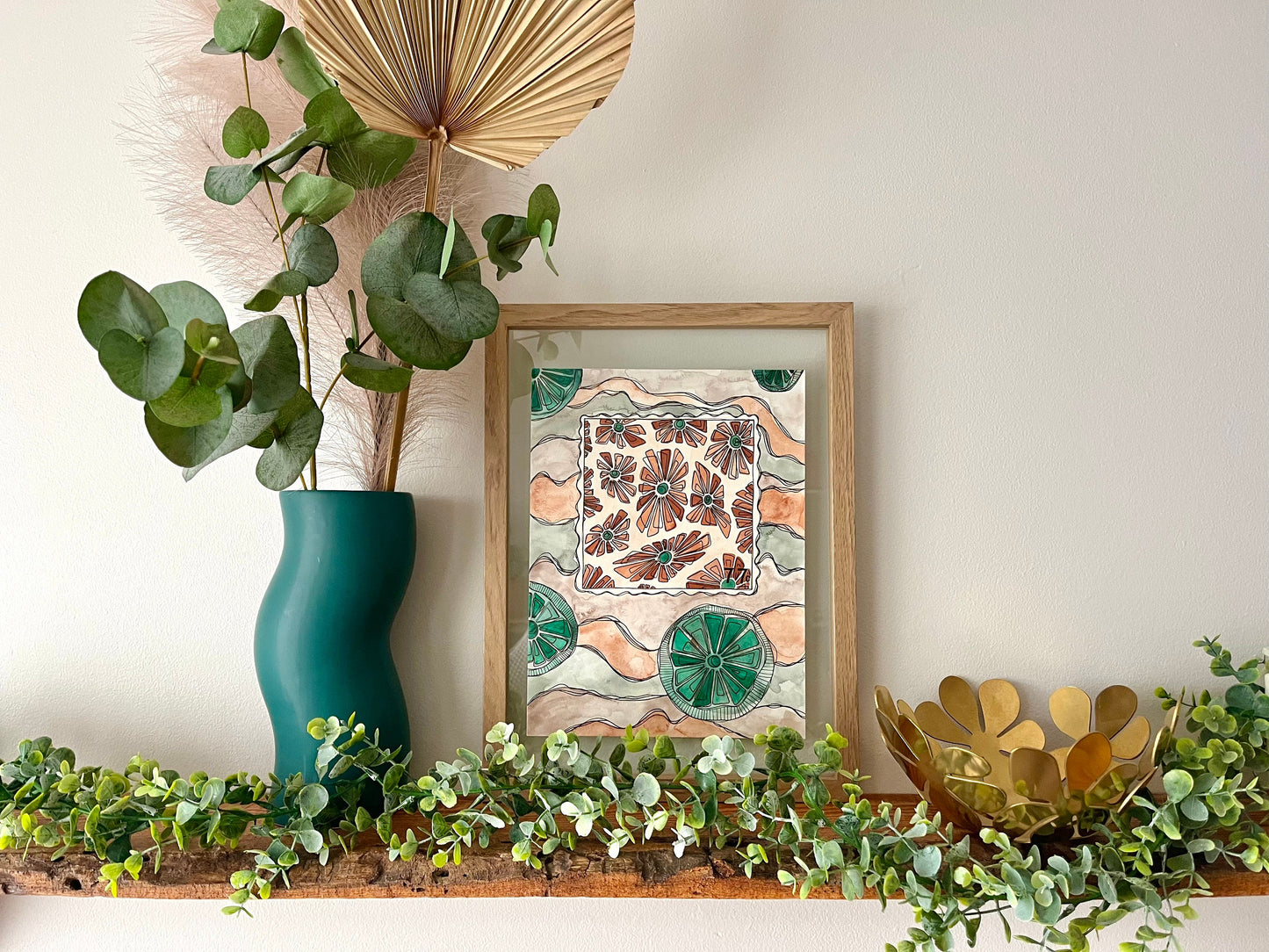 Groovy Flower Stamp | Art Print | 8x10