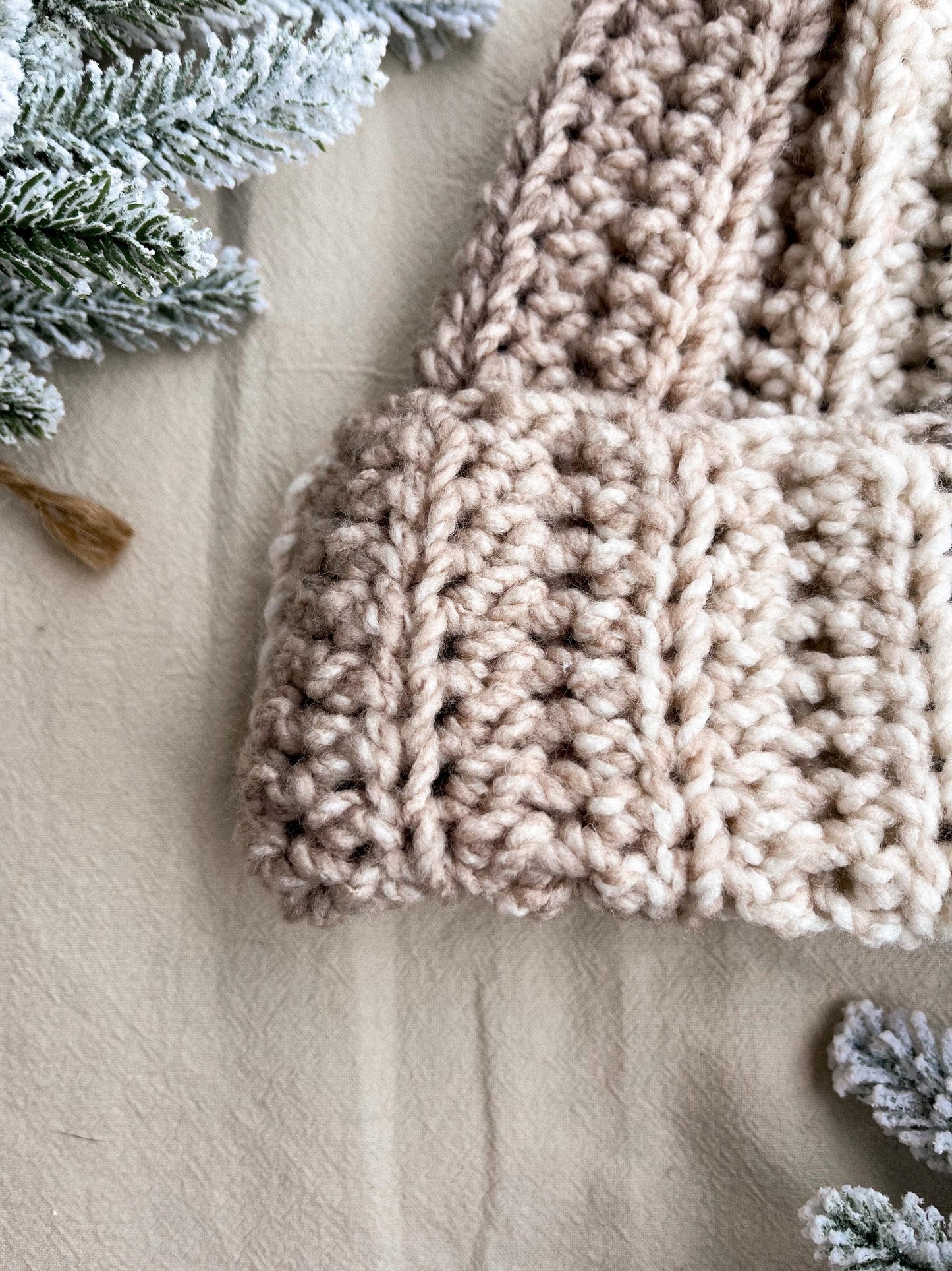 Chunky Crochet Beanie | Neutral Browns | Winter Crochet Hat