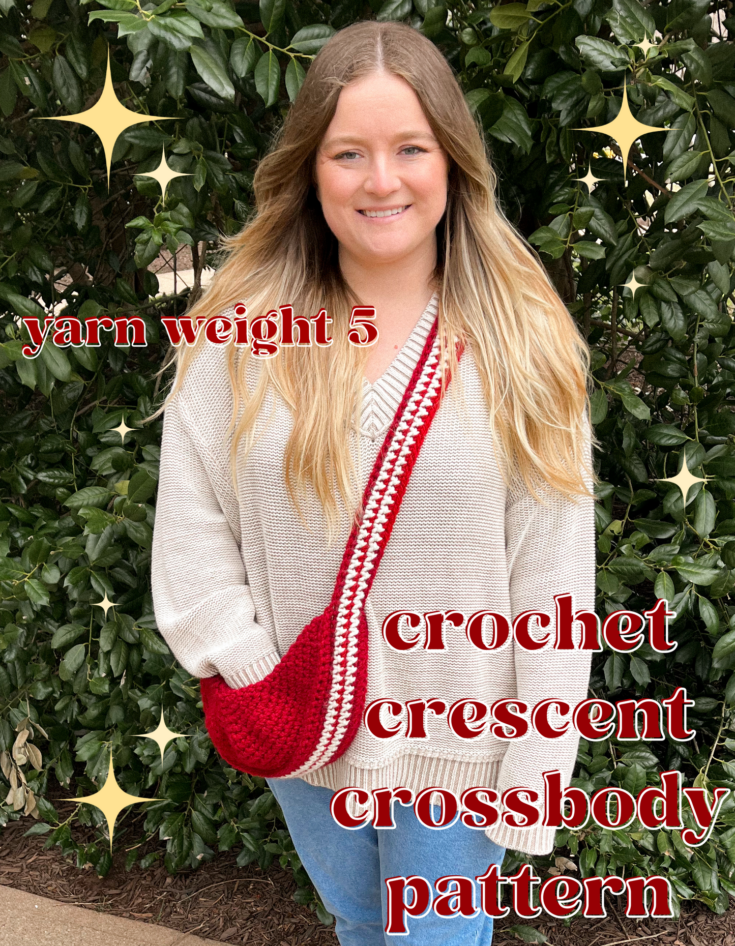 Crochet Crescent Crossbody Bag | Yarn Weight 5 š | Advanced Beginner Crochet Pattern
