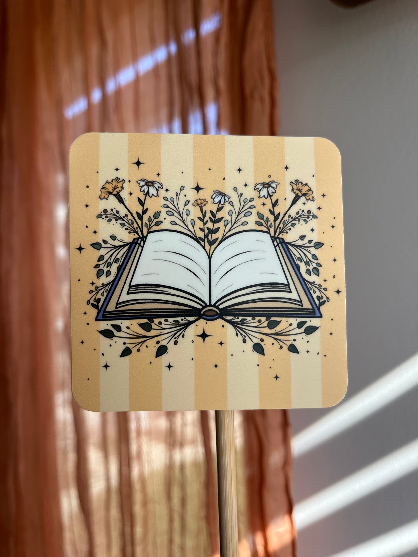 Book & Flowers Sticker | Yellow