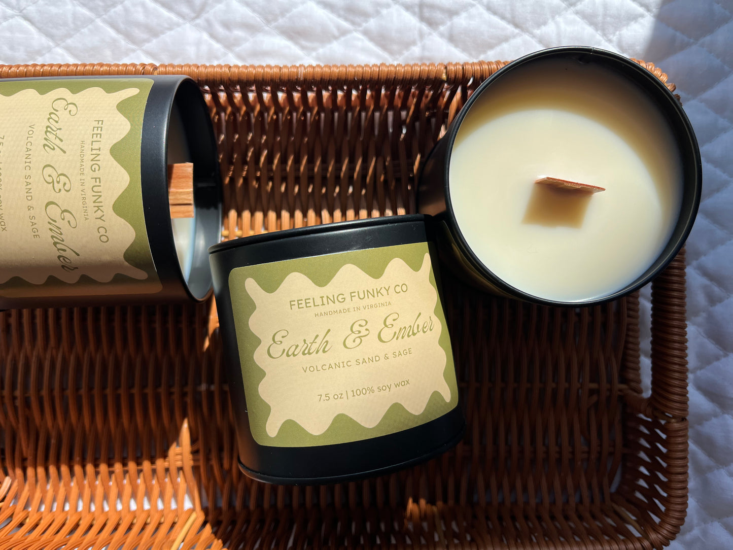 Earth & Ember Candle | 7.5 oz. | 100% Soy Wax Non-Toxic Candle