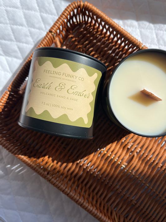 Earth & Ember Candle | 7.5 oz. | 100% Soy Wax Non-Toxic Candle
