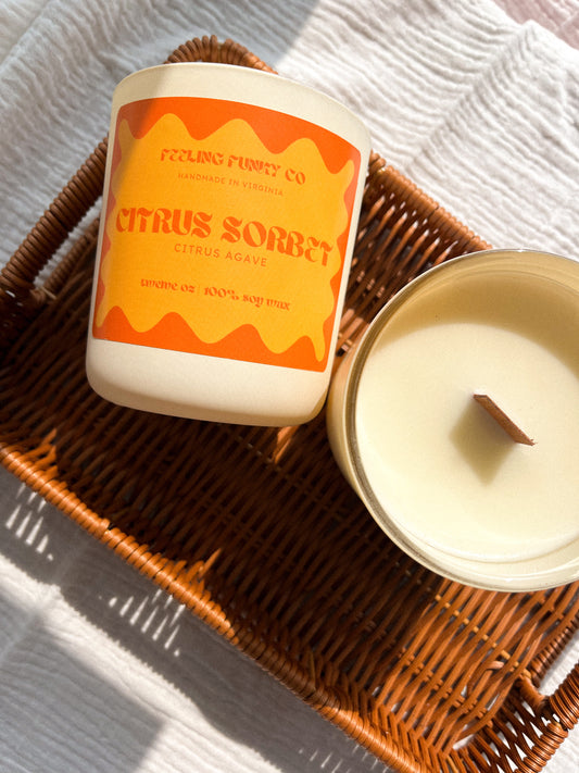 Citrus Sorbet Candle | 12 oz. | 100% Soy Wax Non-Toxic Candle