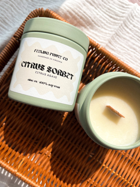 Citrus Sorbet Candle | 9 oz. | 100% Soy Wax Non-Toxic Candle