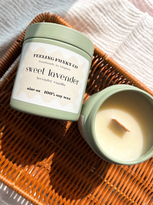 Sweet Lavender Candle | 9 oz. | 100% Soy Wax Non-Toxic Candle