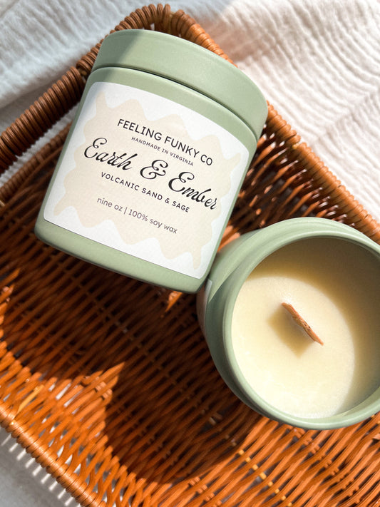 Earth & Ember Candle | 9 oz. | 100% Soy Wax Non-Toxic Candle