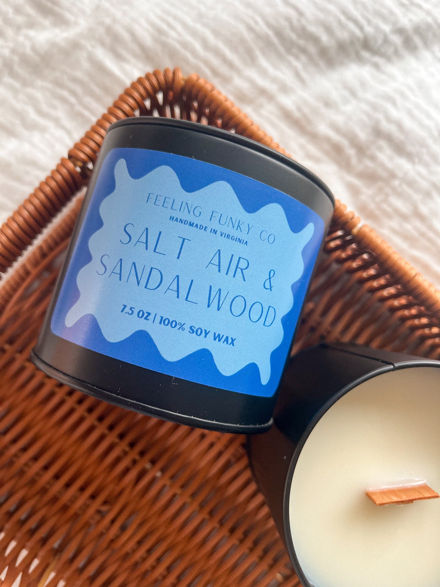 Salt Air & Sandalwood Candle | 7.5 oz. | 100% Soy Wax Non-Toxic Candle