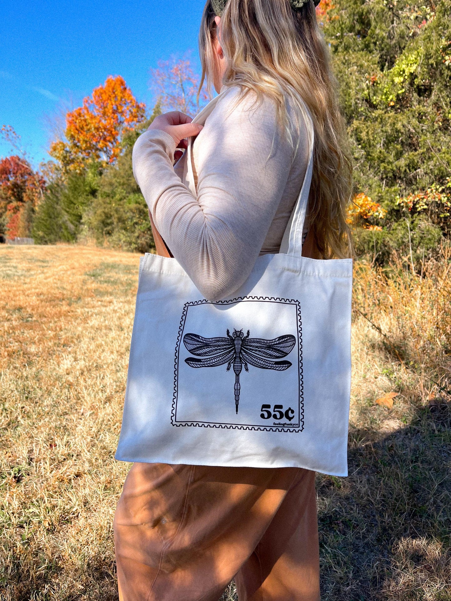 Dragonfly Stamp Tote Bag