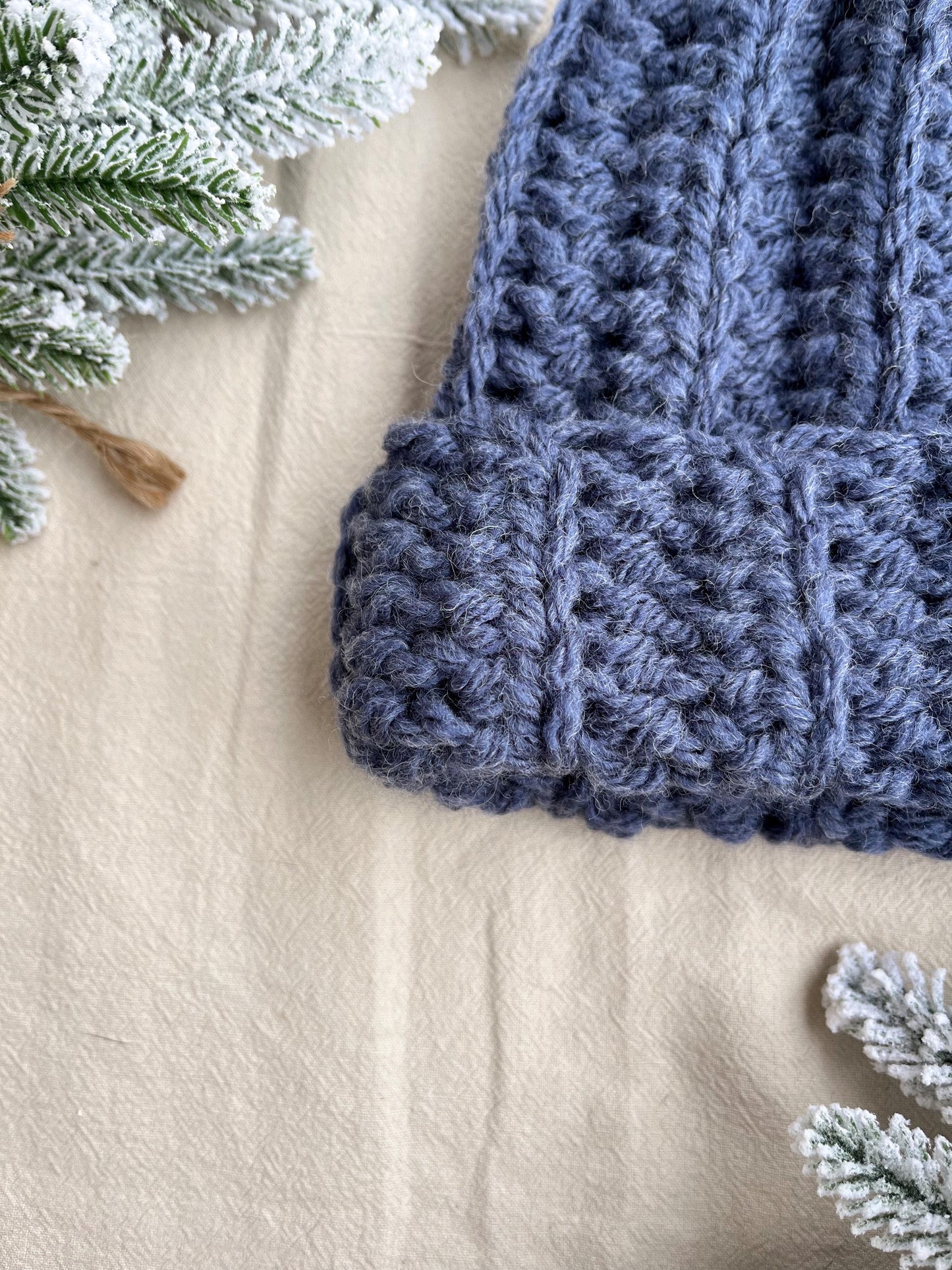 Chunky Crochet Beanie | Blue | Winter Crochet Hat