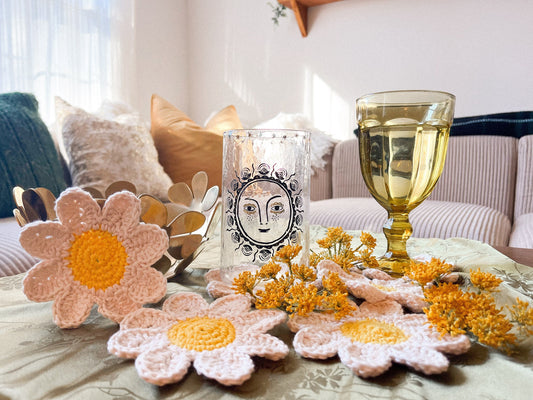 Crochet Flower Coasters | Daisy