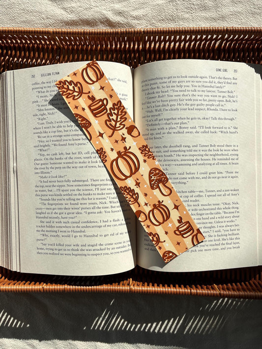 Cozy Fall Bookmark | Autumn Pumpkin Bookmark