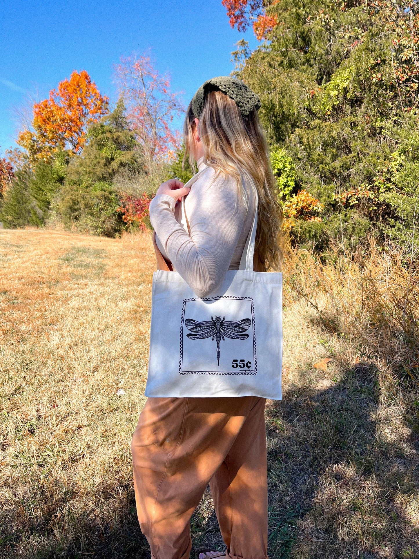 Dragonfly Stamp Tote Bag