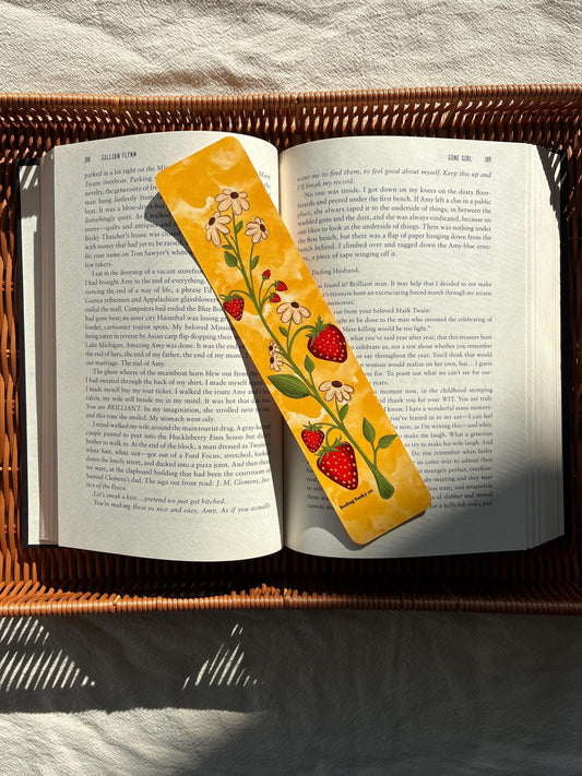 Strawberry & Flower Vine Bookmark