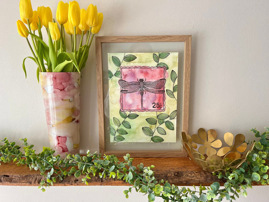 Dragonfly Stamp | Art Print | 8x10