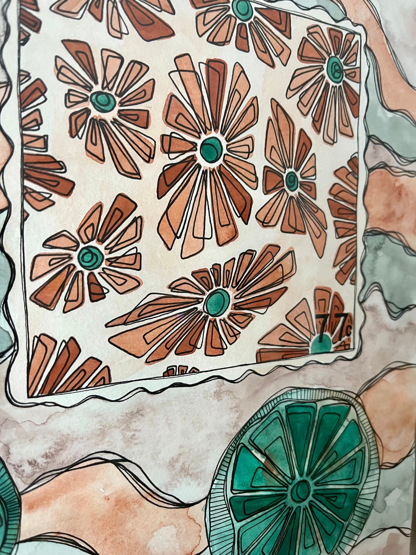 Groovy Flower Stamp | Art Print | 8x10