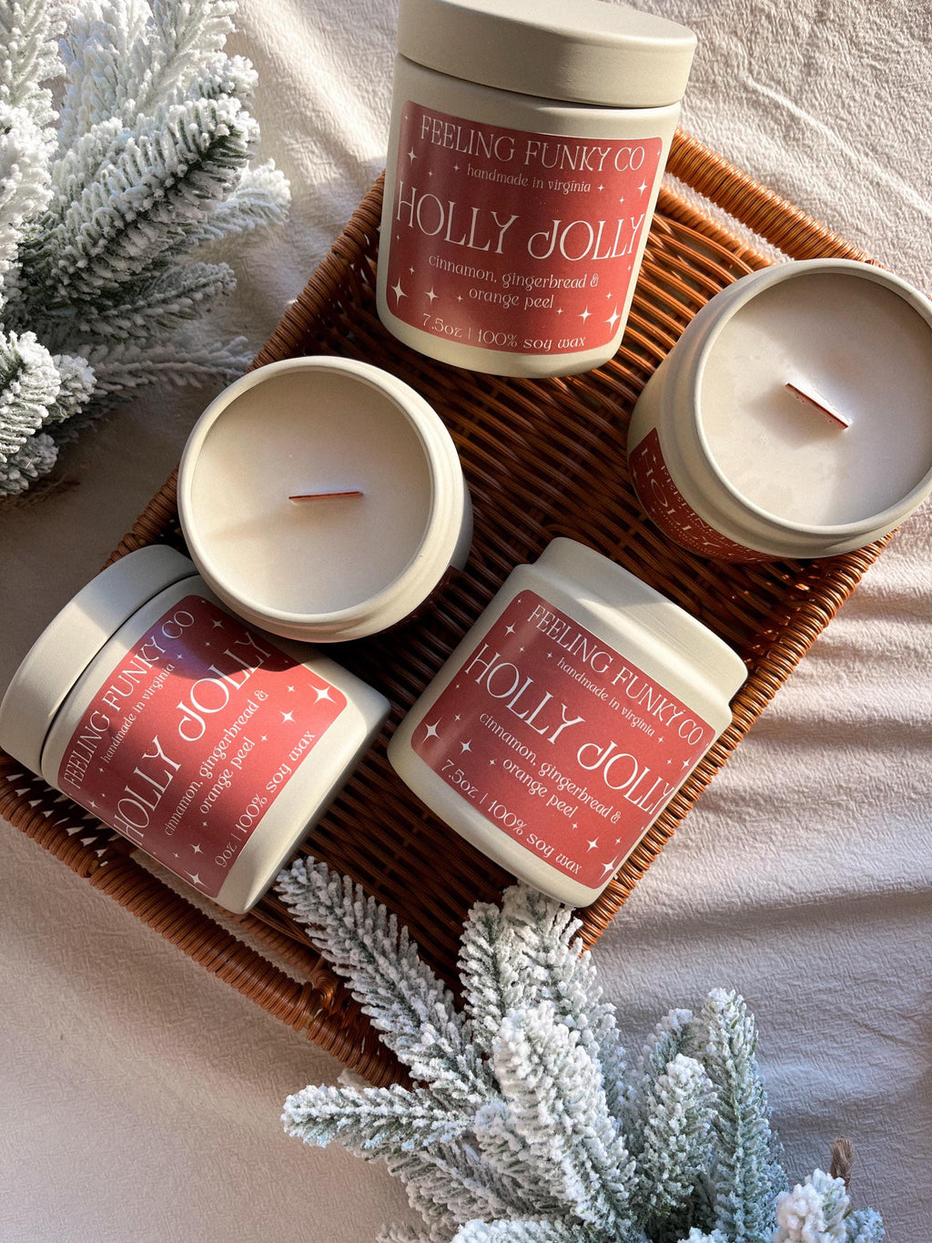 Holly Jolly Candle | 9oz Soy Wax Non-Toxic Candle | Holiday Candle