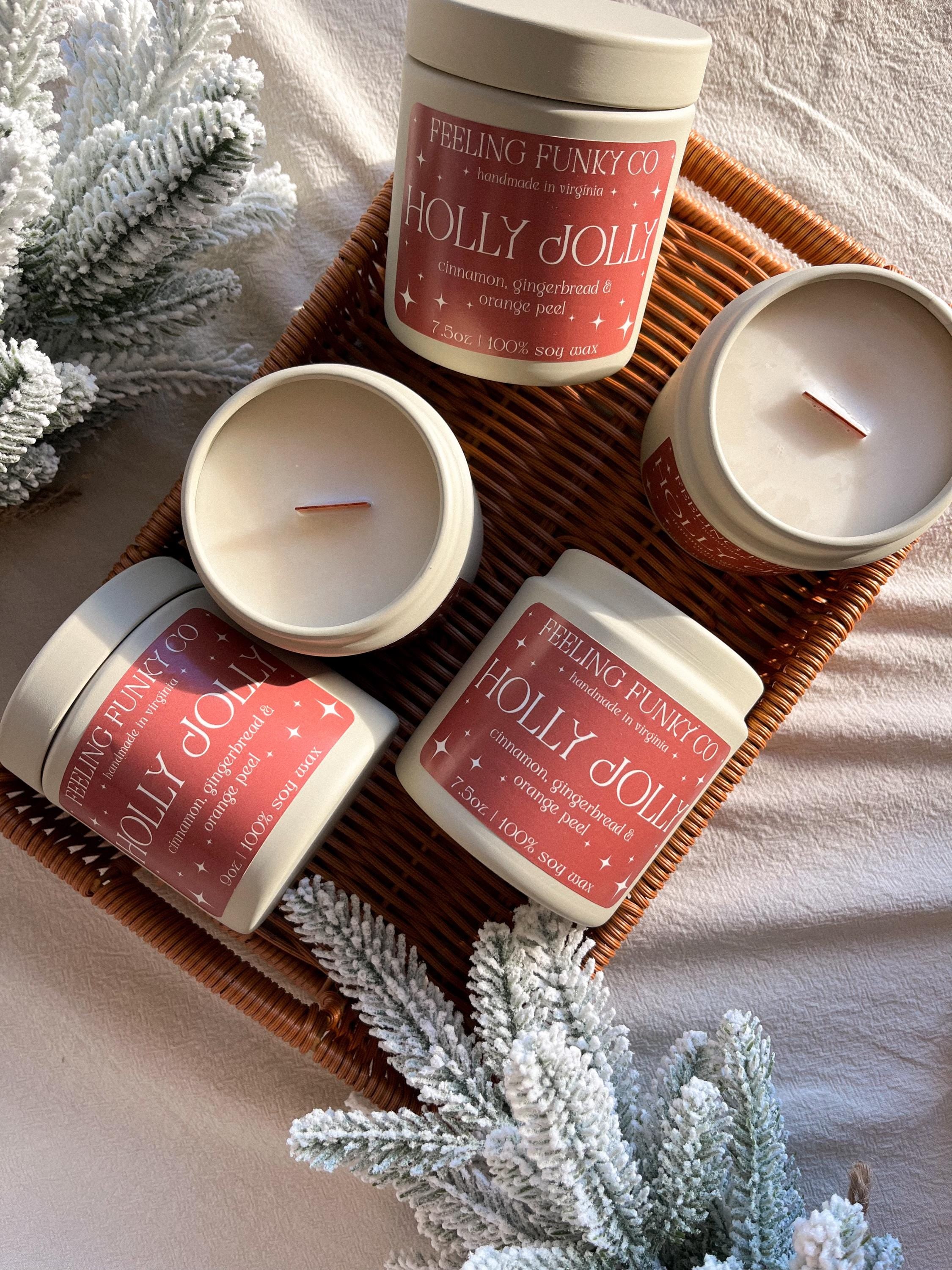 Holly Jolly Candle | 9oz Soy Wax Non-Toxic Candle | Holiday Candle