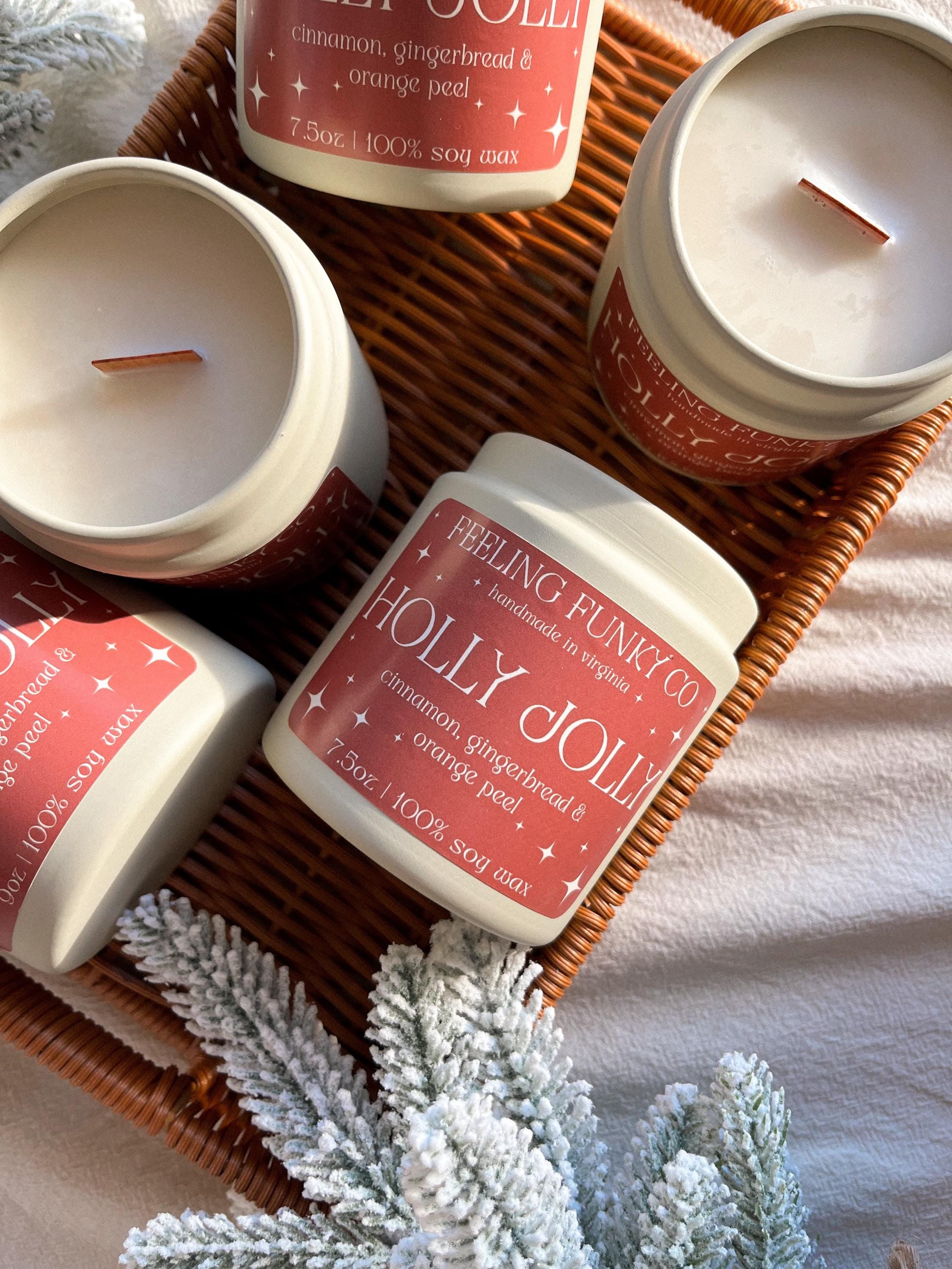 Holly Jolly Candle | 9oz Soy Wax Non-Toxic Candle | Holiday Candle