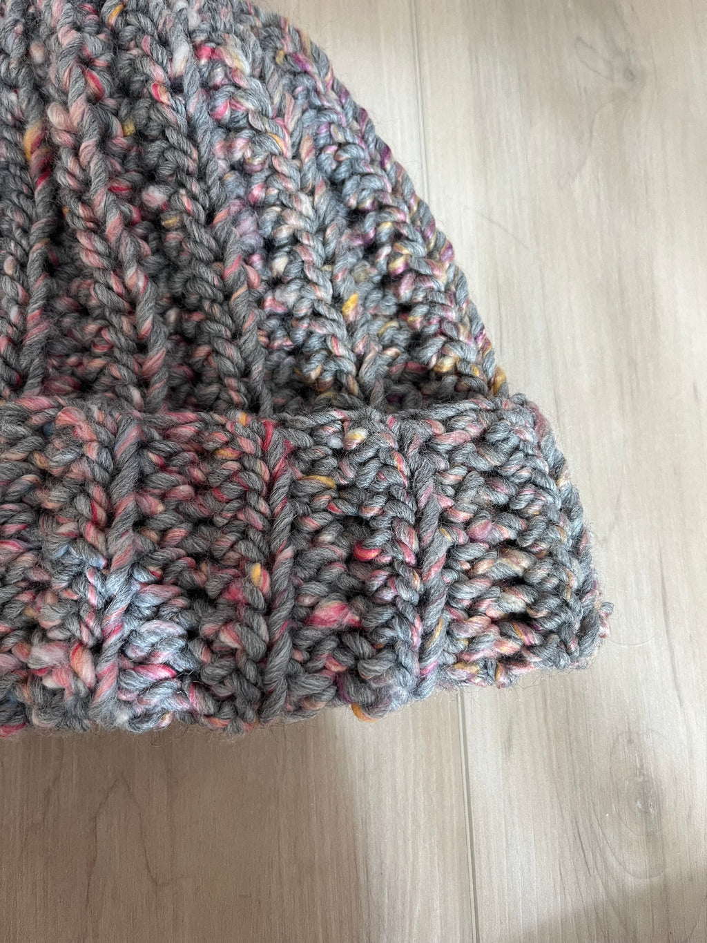 crochet chunky beanie | speckled gray