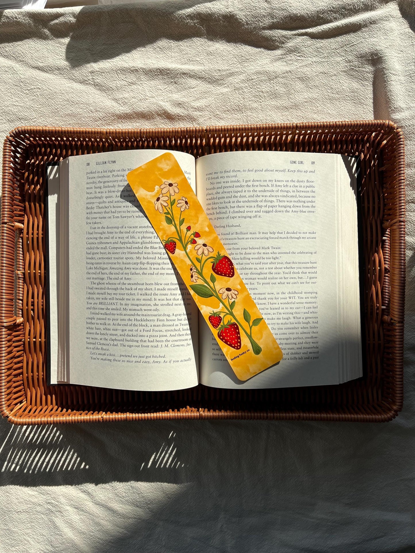 Strawberry & Flower Vine Bookmark