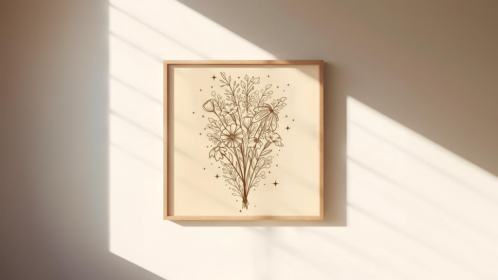 Wildflower Bouquet Art Print | 8inx8in