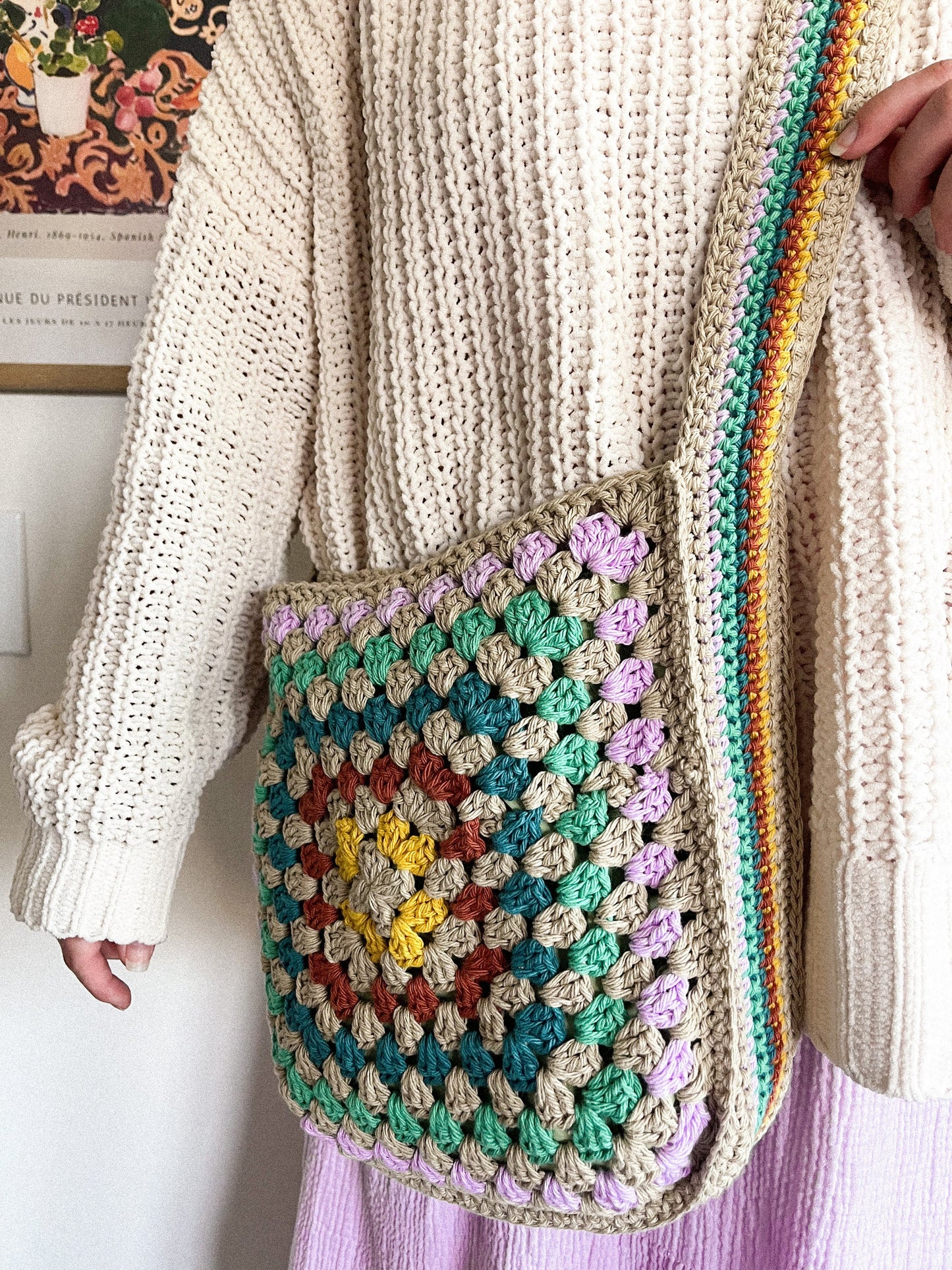 Crochet Granny Square Crossbody Bag | Beginner Friendly | Crochet PDF Pattern