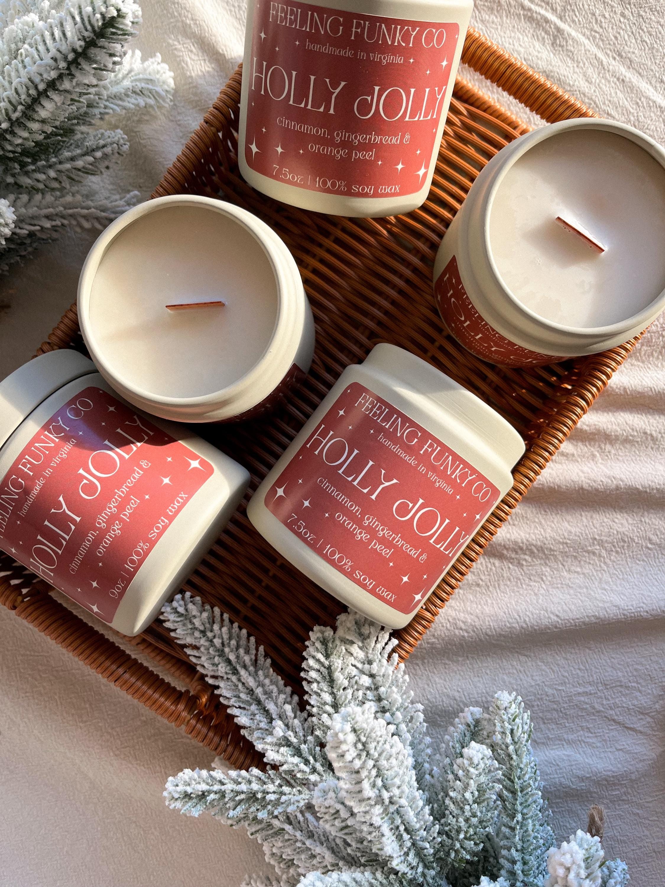 Holly Jolly Candle | 9oz Soy Wax Non-Toxic Candle | Holiday Candle