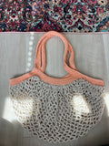 mesh market bag | oatmeal & peach