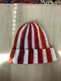 crochet stripped sunset beanie