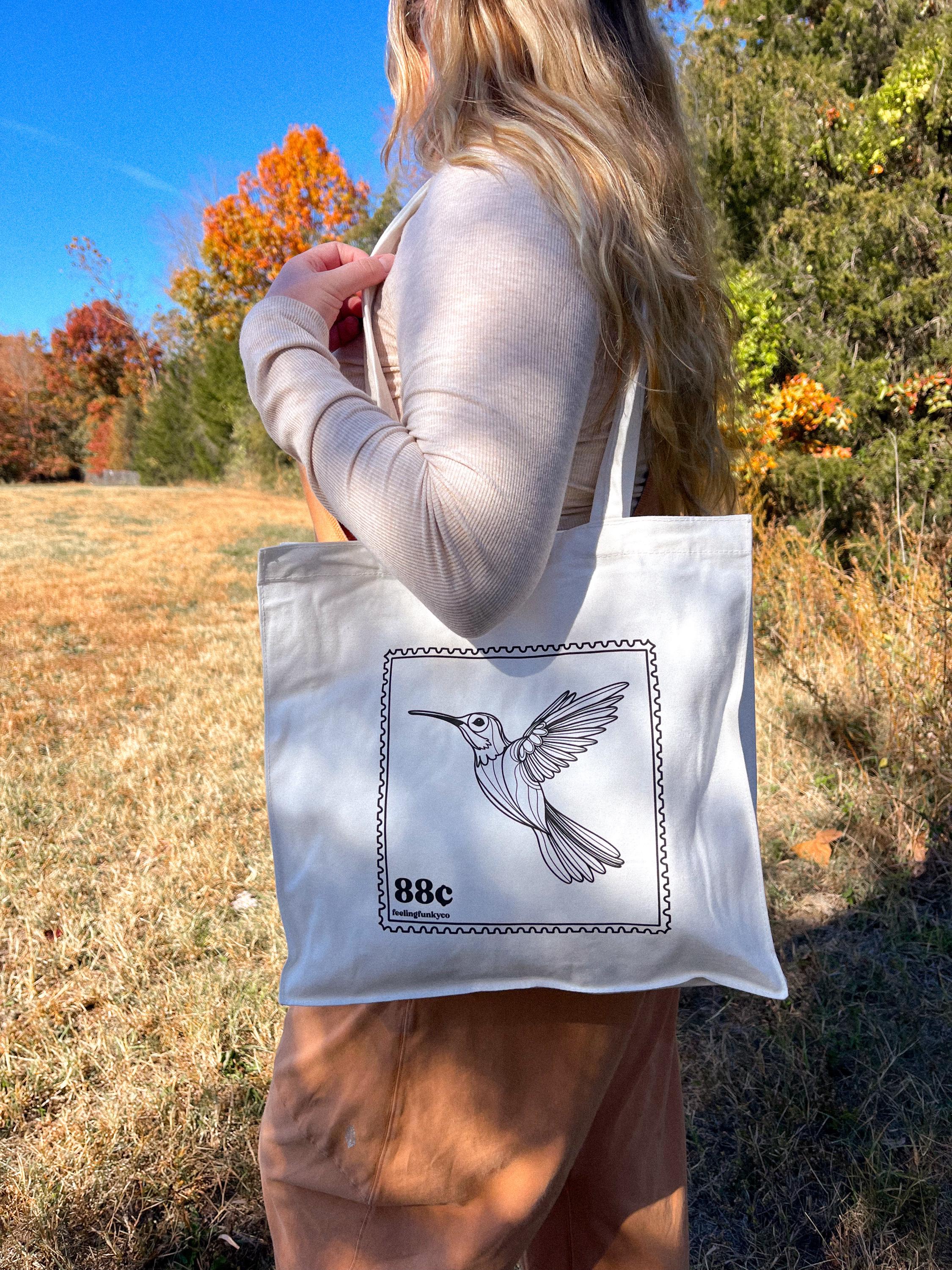 Hummingbird Stamp Tote Bag