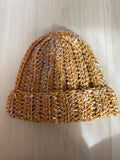 crochet chunky beanie | speckled mustard yellow￼