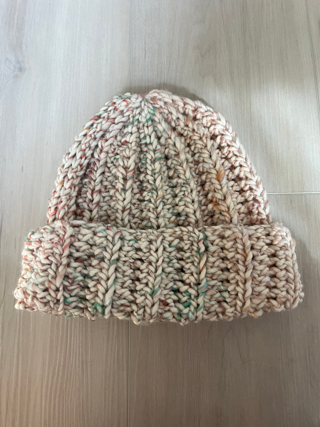crochet chunky beanie | speckled cream
