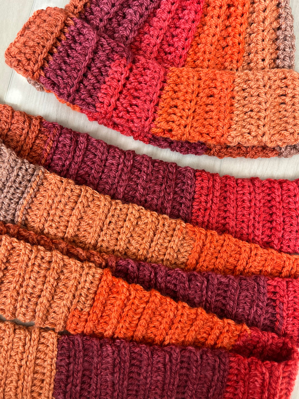 crochet & skinny scarf set