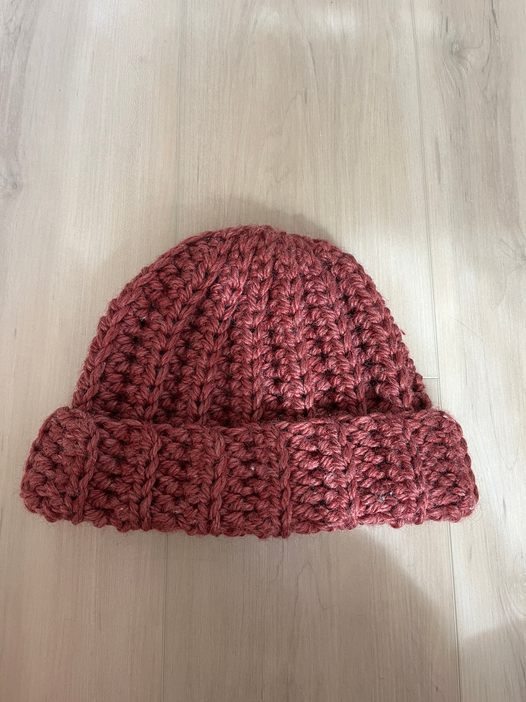 crochet chunky beanie | maroon￼