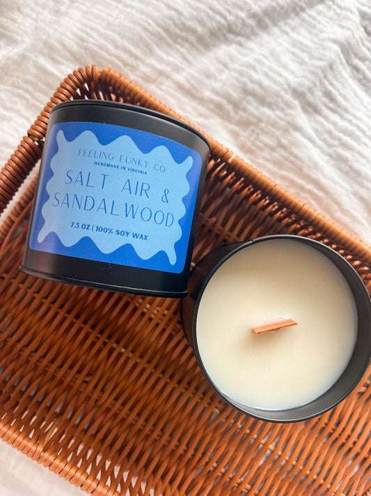 Salt Air & Sandalwood Candle | 7.5 oz. | 100% Soy Wax Non-Toxic Candle