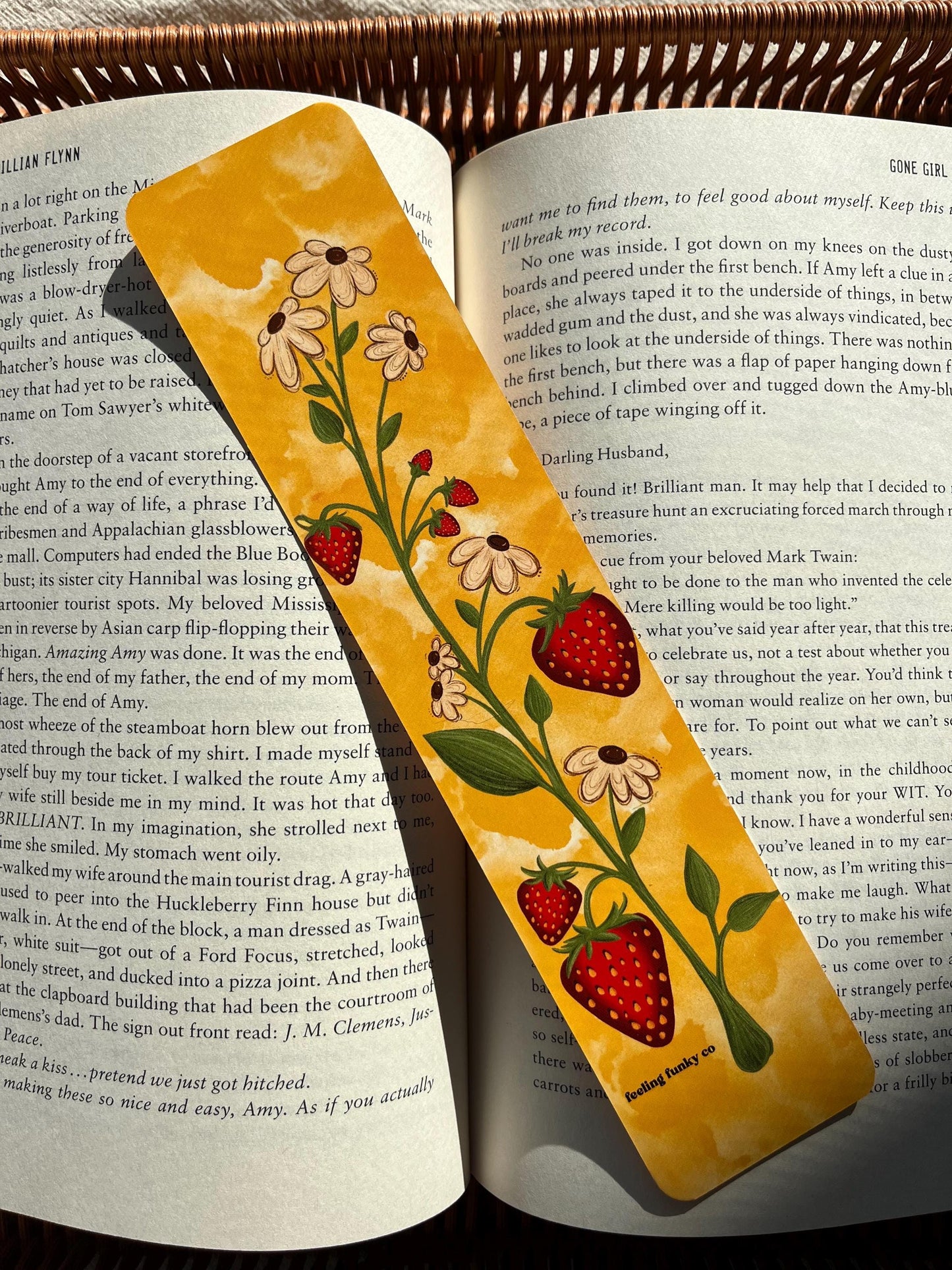 Strawberry & Flower Vine Bookmark